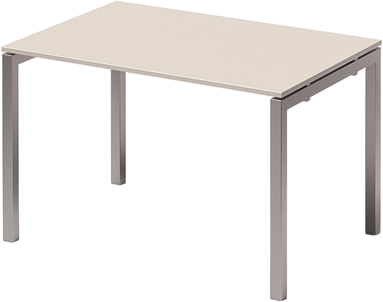 Bisley Cito Schreibtisch 120x80 cm, Tischplatte in grau, U-Gestell in Silber - Bürotisch & Computertisch, PC Tisch für's Büro, Arbeitshöhe: 74 cm, DUF1208-GW-355 Bild 1