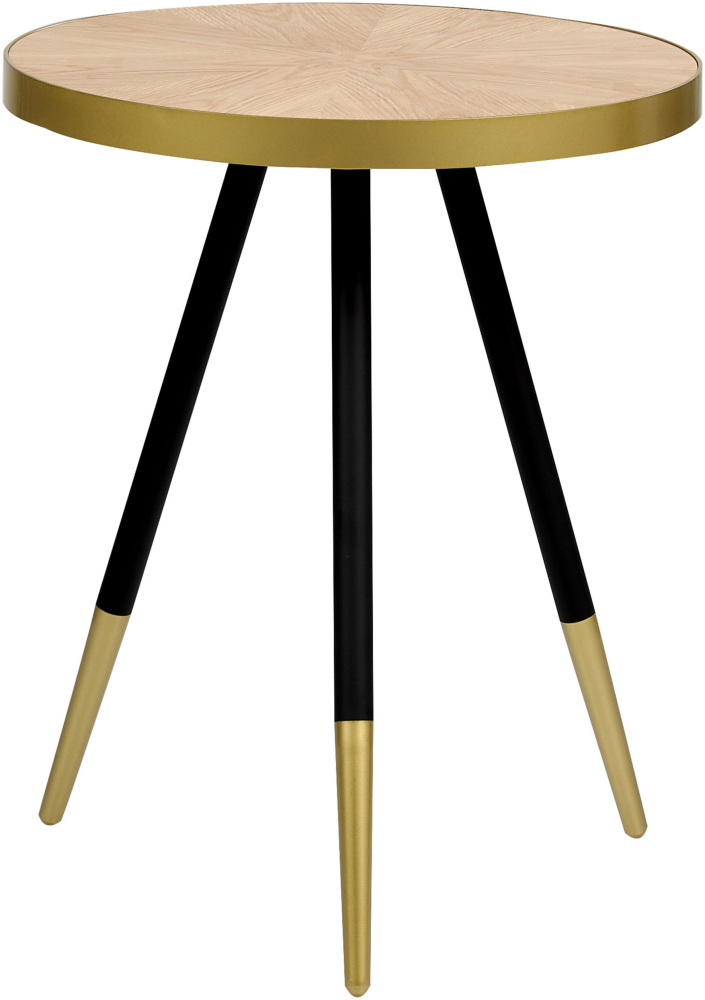 Beistelltisch heller Holzfarbton gold rund ⌀ 44 cm RAMONA Bild 1