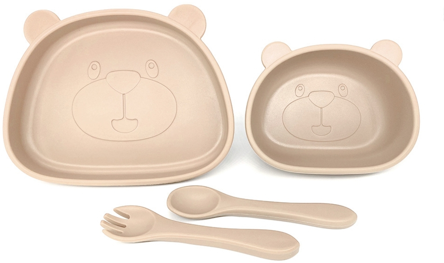 Babygeschirr-Set, 4-teiliges Babygeschirr-Set, Baby-Essgeschirr-Set, Baby-Saugnapfschale, Babygeschirr, BPA-frei, spülmaschinen- und mikrowellengeeignet. Bild 1