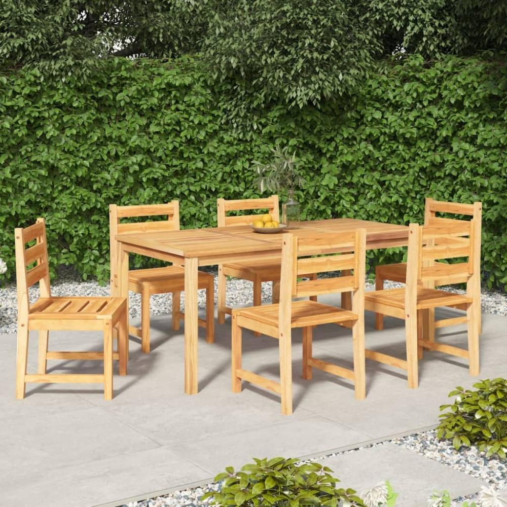 vidaXL 7-tlg. Garten-Essgruppe Massivholz Teak 3157189 Bild 1