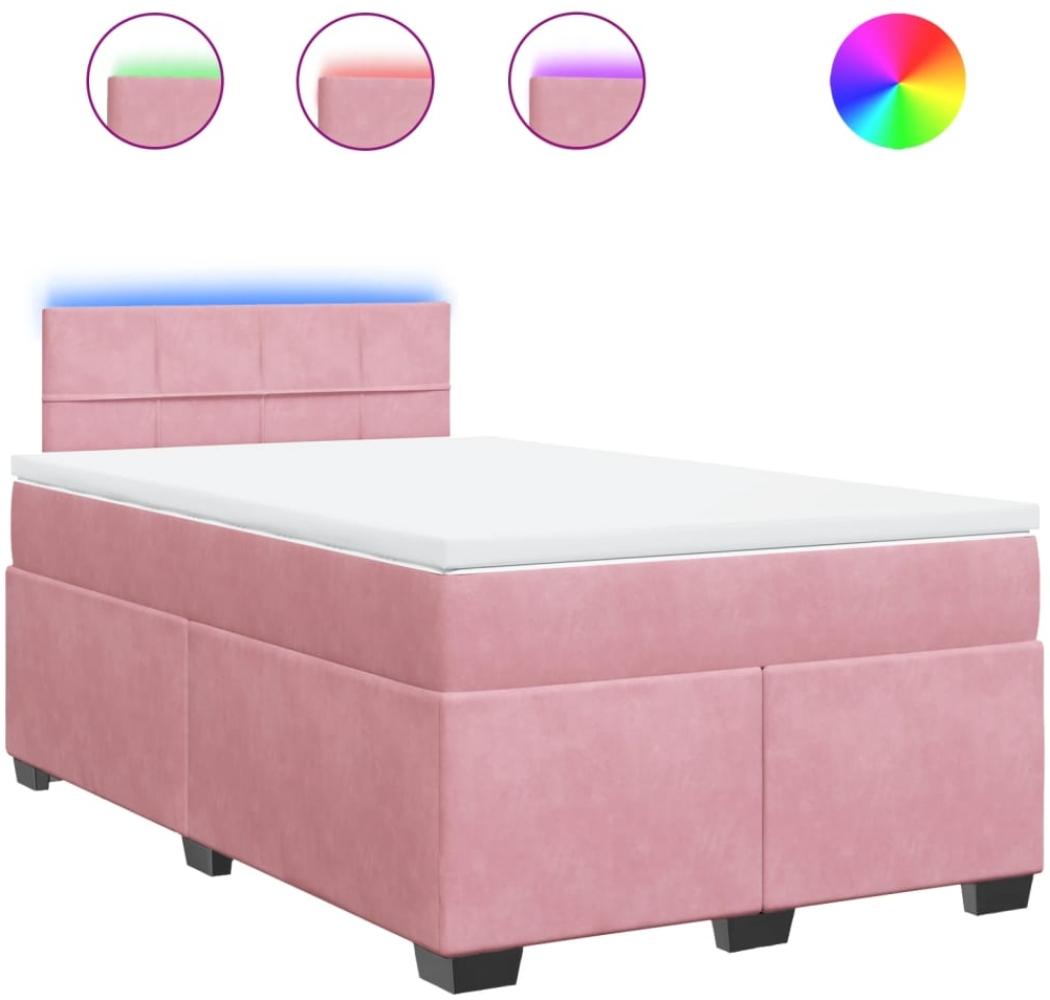 vidaXL Boxspringbett mit Matratze Rosa 120x200 cm Samt 3288587 Bild 1