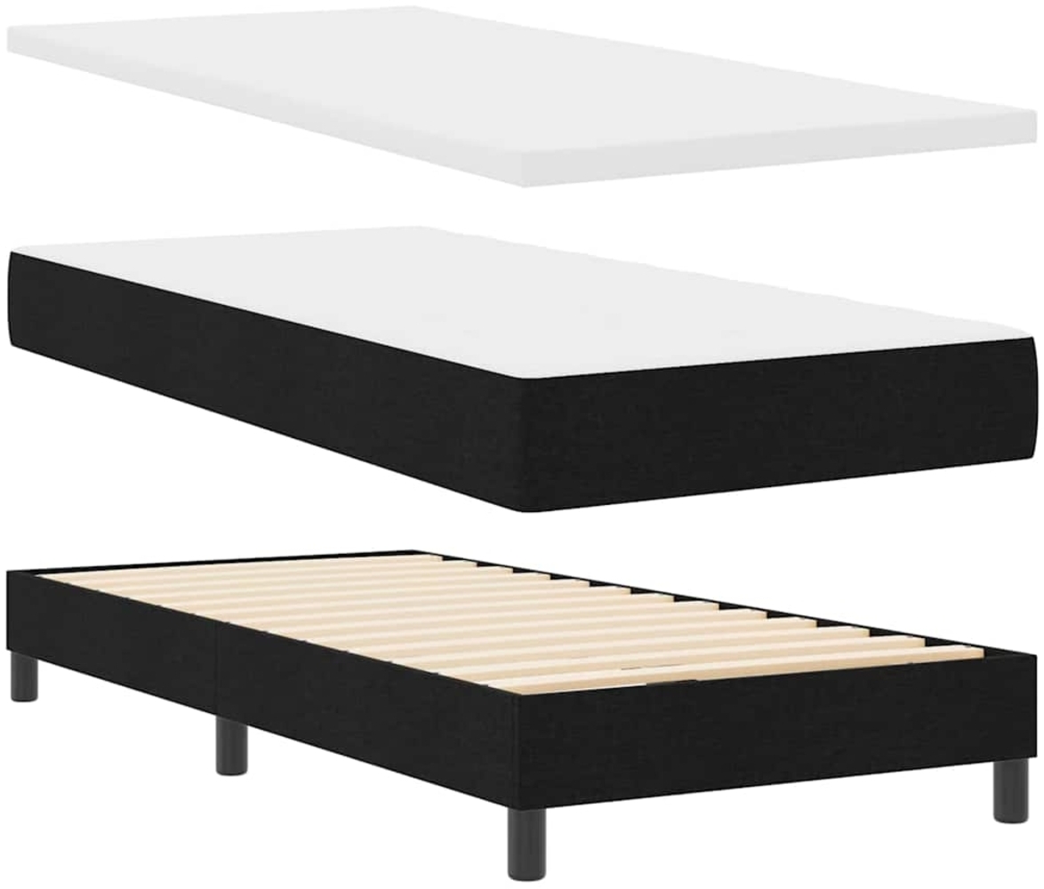 vidaXL Boxspringbett mit Matratze Schwarz 80 x 200 cm Stoff 3339928 Bild 1