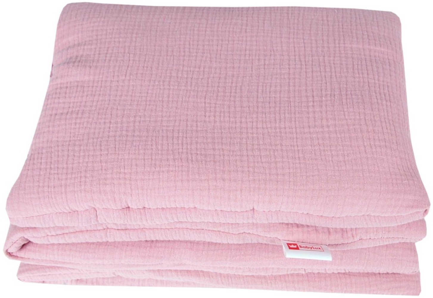 Babydecke BabyLux Babydecke Musselin Kinderwagendecke Kuscheldecke 75x60 cm MPM, BabyLux, Rosa Bild 1