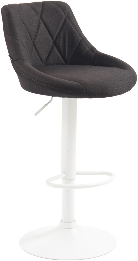 CLP Barhocker Lazio Stoff höhenverstellbar und 360 Grad drehbar,dunkelgrau weiß Bild 1