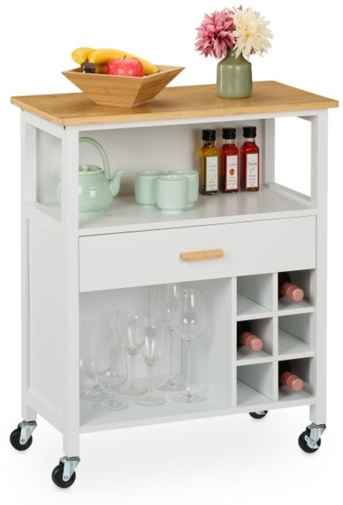 Küchenwagen mit Weinregal & Schublade 10050591_49 Bild 1