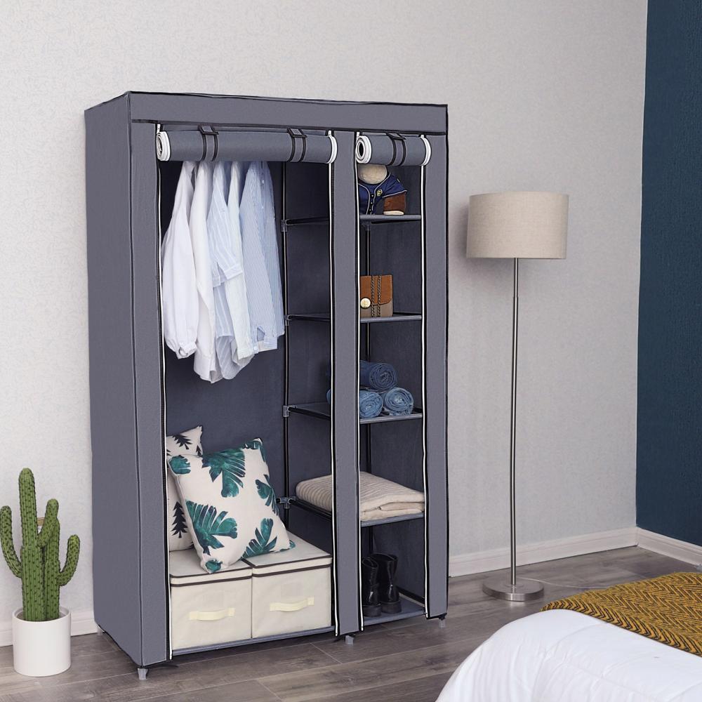 Hansiro Stoffschrank Faltschrank 110x175 cm Grau Bild 1