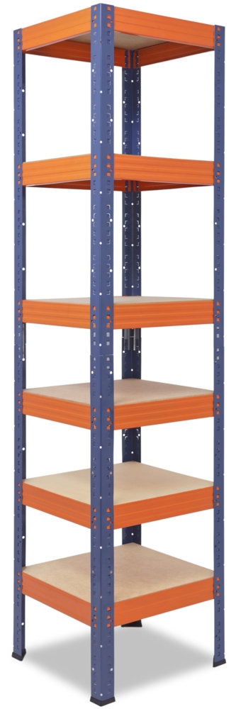 shelfplaza PRO 180x50x50 cm Schwerlastregal in blau-orange mit 6 Böden und 166 kg Traglast pro Boden Bild 1
