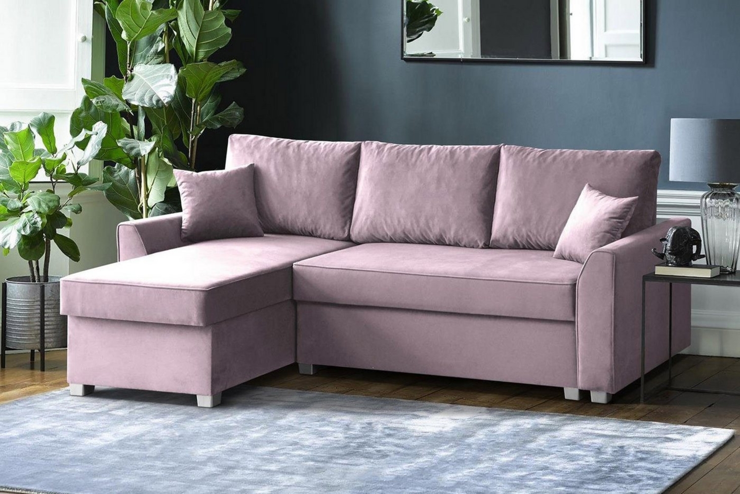 Beautysofa Polsterecke Toretto, Eckcouch aus velours, L-Form Ecksofa, Bettkasten, universelle Ottomane, inklusive Bonnell-Federn Bild 1