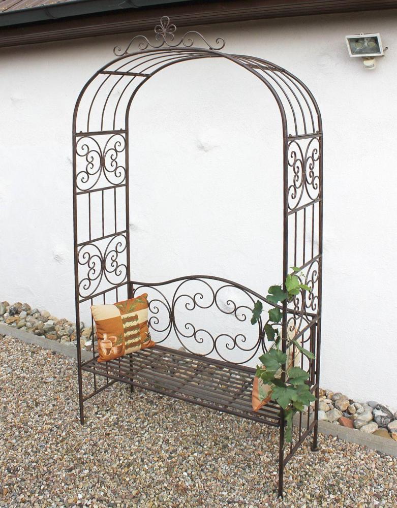 Rosenbogen mit Bank 120852 Metall 250 cm Gartenbank Spalier Pergola Kletterhilfe Bild 1