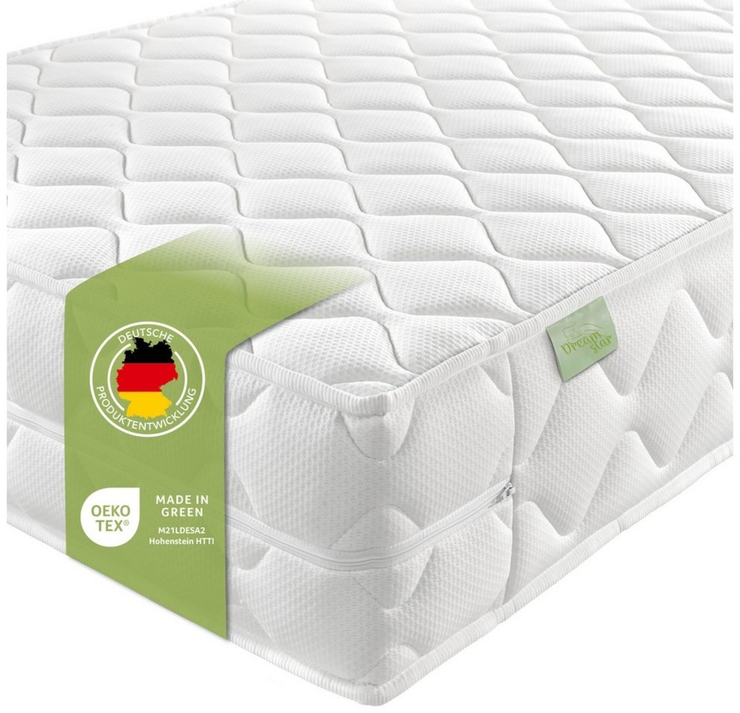DREAMSTAR Ergo Flex XXL Duo I orthopädische7-Zonen Kaltschaummatratze I 22 cm hoch I Öko-Tex Zertifiziert I Härtegrad 2 und 3 I 80x200 cm Bild 1