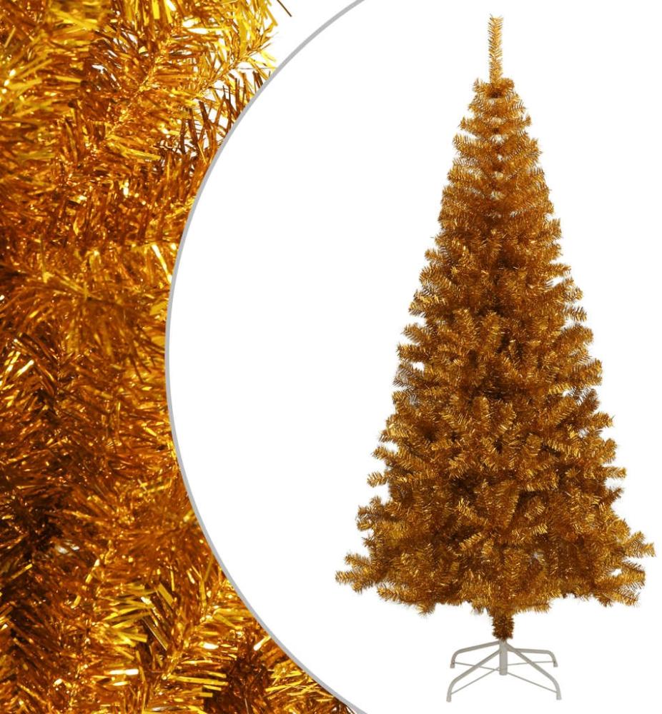 vidaXL Künstlicher Weihnachtsbaum mit Ständer Gold 180 cm PET 321010 Bild 1