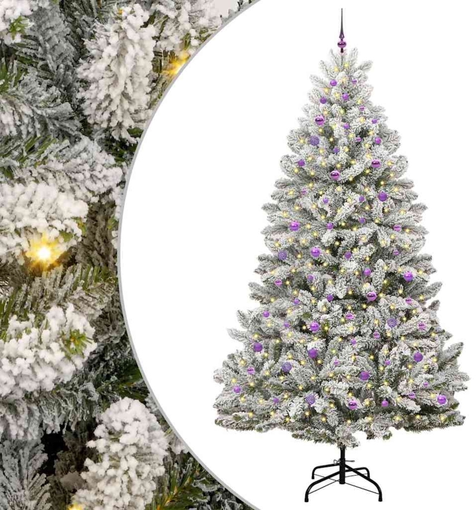 vidaXL Künstlicher Weihnachtsbaum Grün und Weiß 270 cm PVC und Metall 3395781 Bild 1