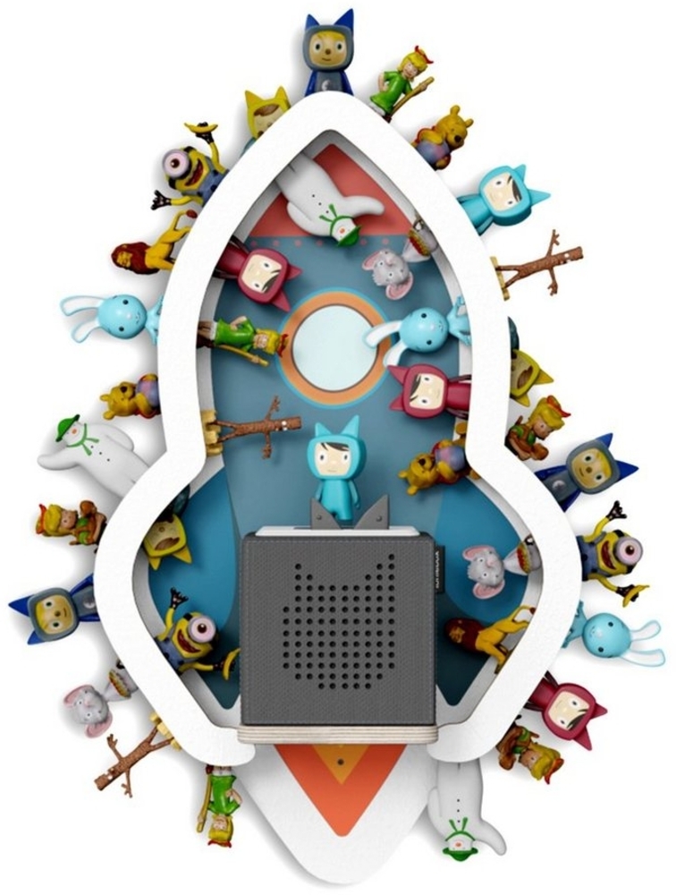 Holzura Kinderregal Tonieregal für Toniebox, Kinderregal Rakete Regal für Tonie Figuren Bild 1