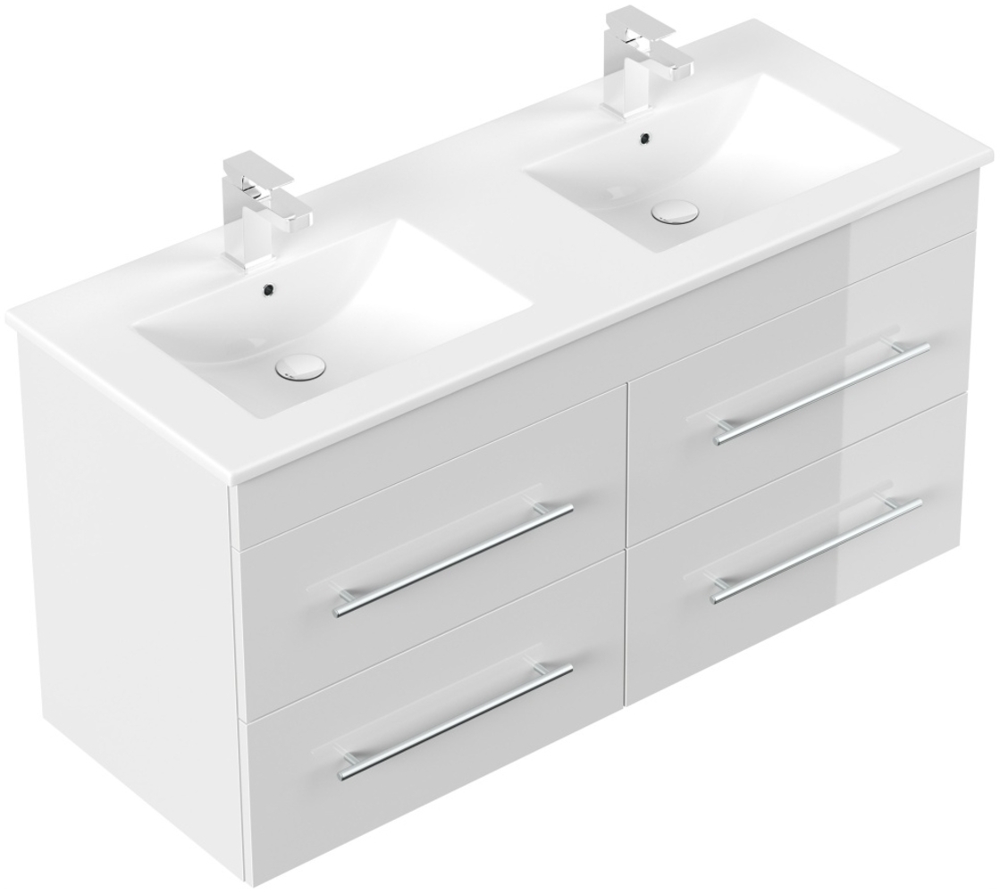 Badmöbel Helios SoftClose weiss hochglanz : Weiss hochglanz Bild 1