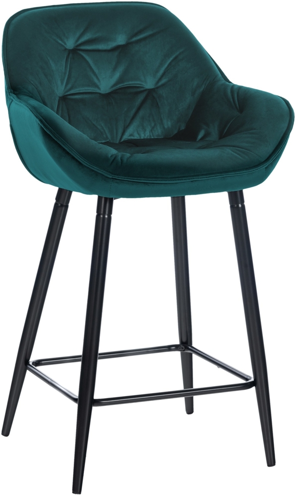 CLP Barhocker Gibson Samt, Sitzhöhe 76 cm,dunkelgrün Bild 1