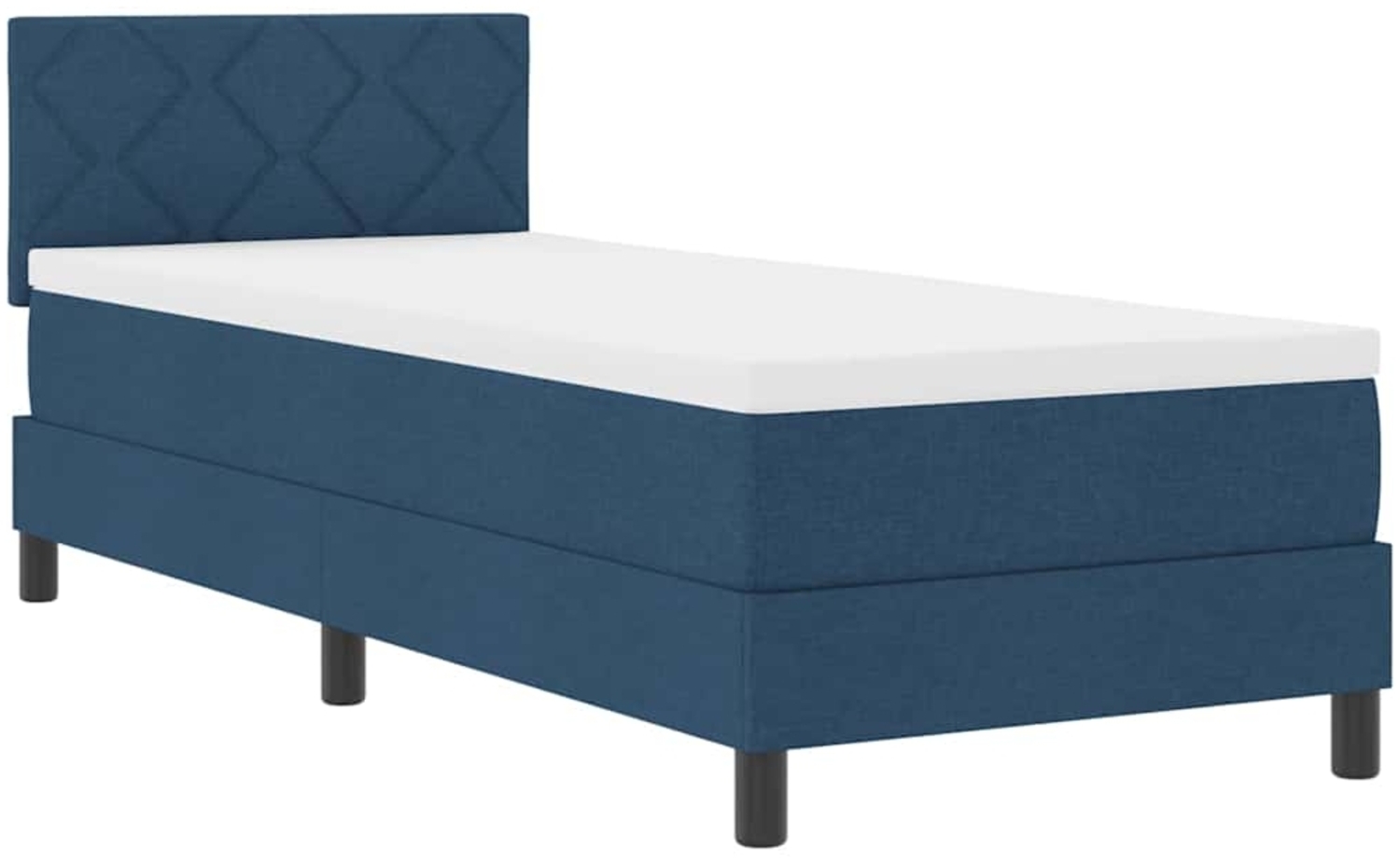 vidaXL Boxspringbett mit Matratze mit Kopfteil Blau 80 x 200 cm Stoff 3342246 Bild 1