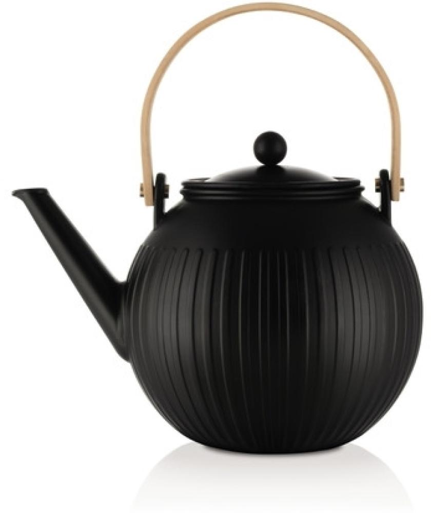 Bodum DOURO Teepresse aus Porzellan mit Edelstahlfilter, 1. 5 L schwarz matt Bild 1