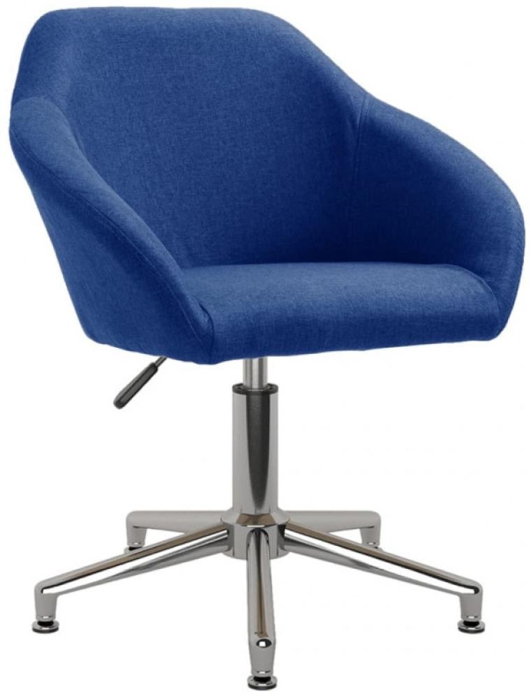 vidaXL Esszimmerstuhl Drehbar Blau Stoff, Drehbar [3089632] Bild 1