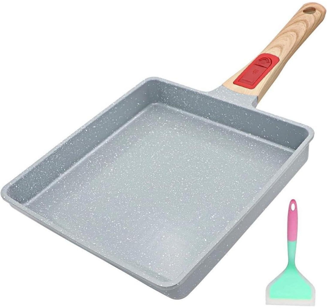 Keramik Tamagoyaki Pfanne Japanische Omlette Antihaft 23x21 cm Blau Bild 1