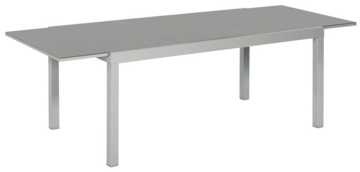 Merxx Gartentisch Semi ausziehbar Aluminium, Glas silber 150 cm x 89,5 cm x 75,5 cm Bild 1