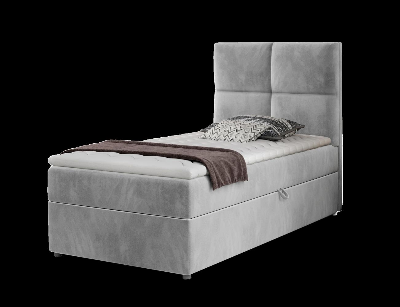 Rivia 90x200, Boxspring Bett, Grau Bild 1