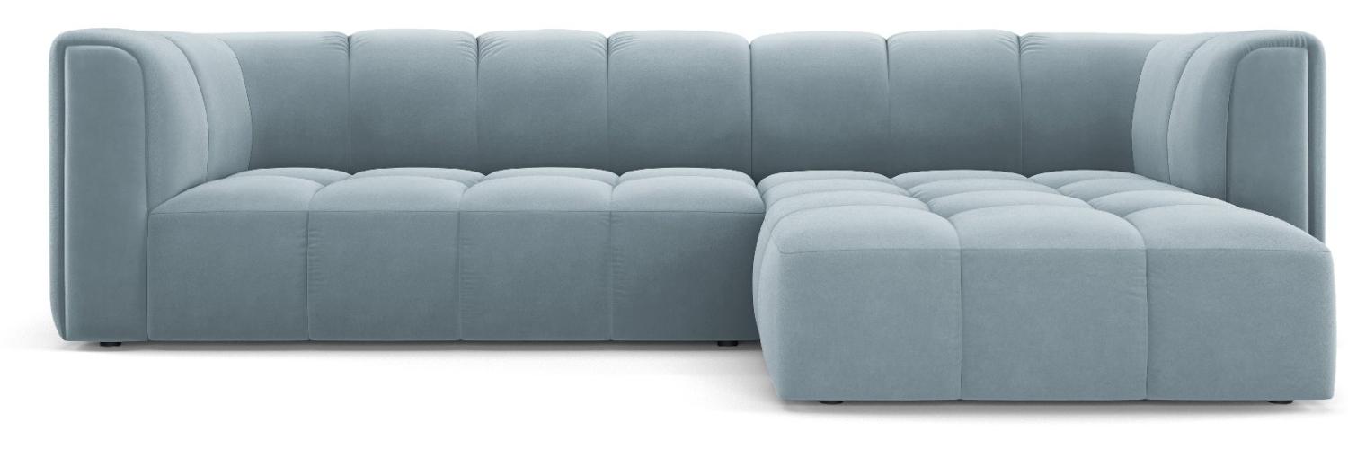 Micadoni Modulares Ecksofa Serena 3-Sitzer Rechts Samtstoff Hellblau Bild 1