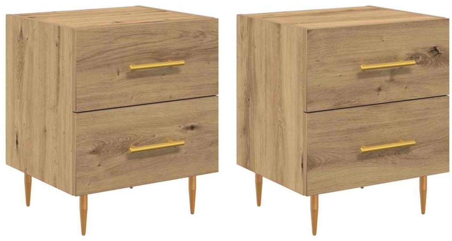 vidaXL Nachttisch 2 pcs Artisan-Eiche 40 x 35 x 47,5 cm Holzwerkstoff 881998 Bild 1