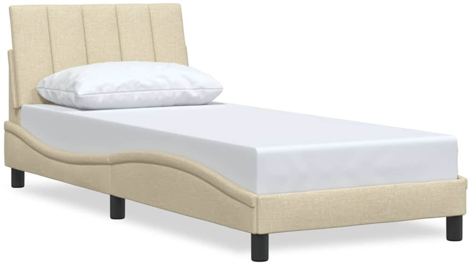vidaXL Bettgestell ohne Matratze "Hanko" Creme 90x190 cm Stoff 3310361 Bild 1