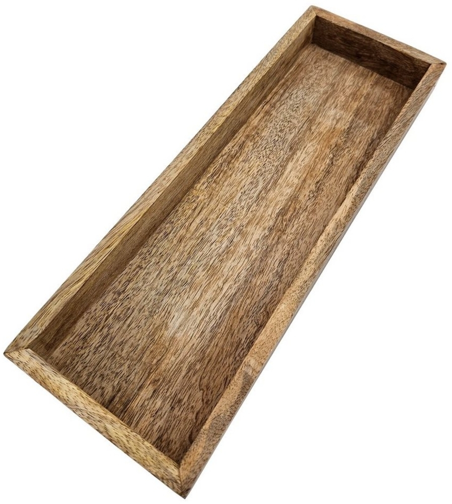 Meinposten Dekotablett Tablett Mangoholz Holztablett Holz Serviertablett 34x12 cm (1 St) Bild 1