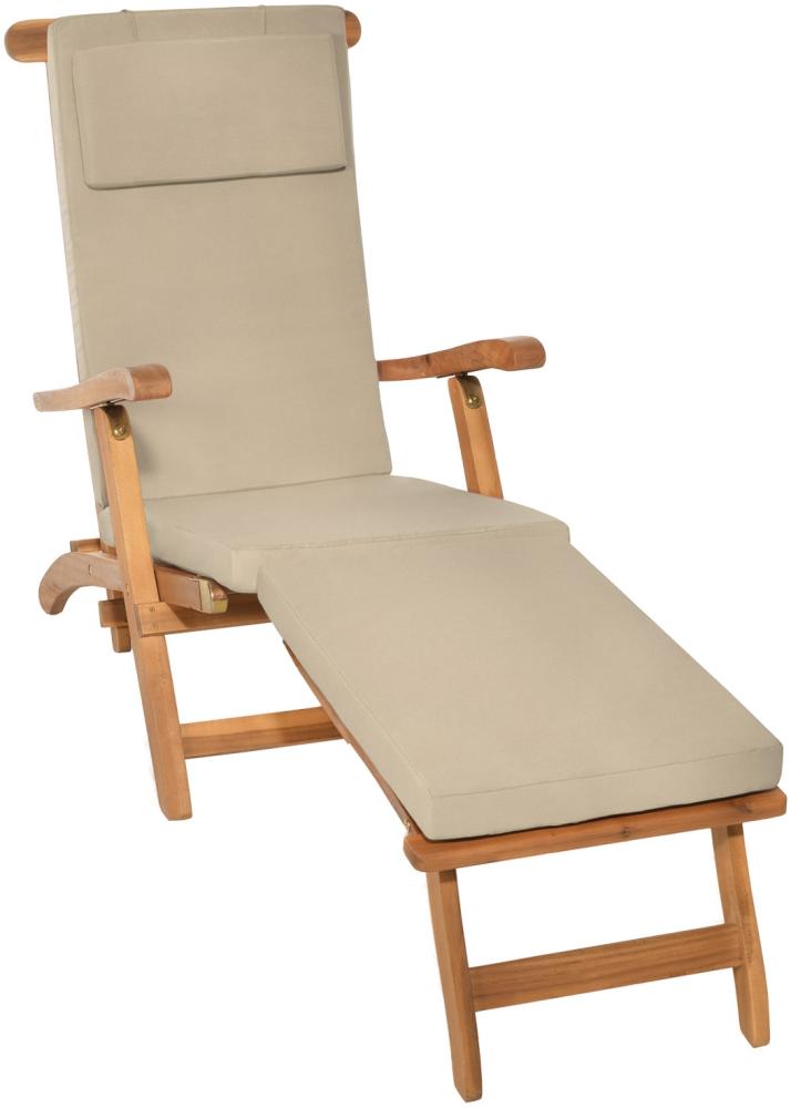 Beautissu Deckchair Auflage LoftLux DC 175 x 45 x 5 cm Natur, 175 x 45 x 5 cm Bild 1