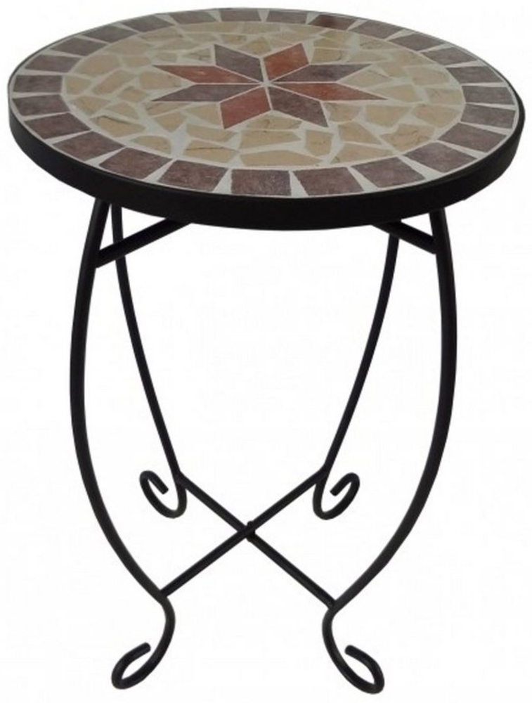 Mosaik Blumenhocker Blumenständer Mosaiktisch Beistelltisch Metall Bild 1