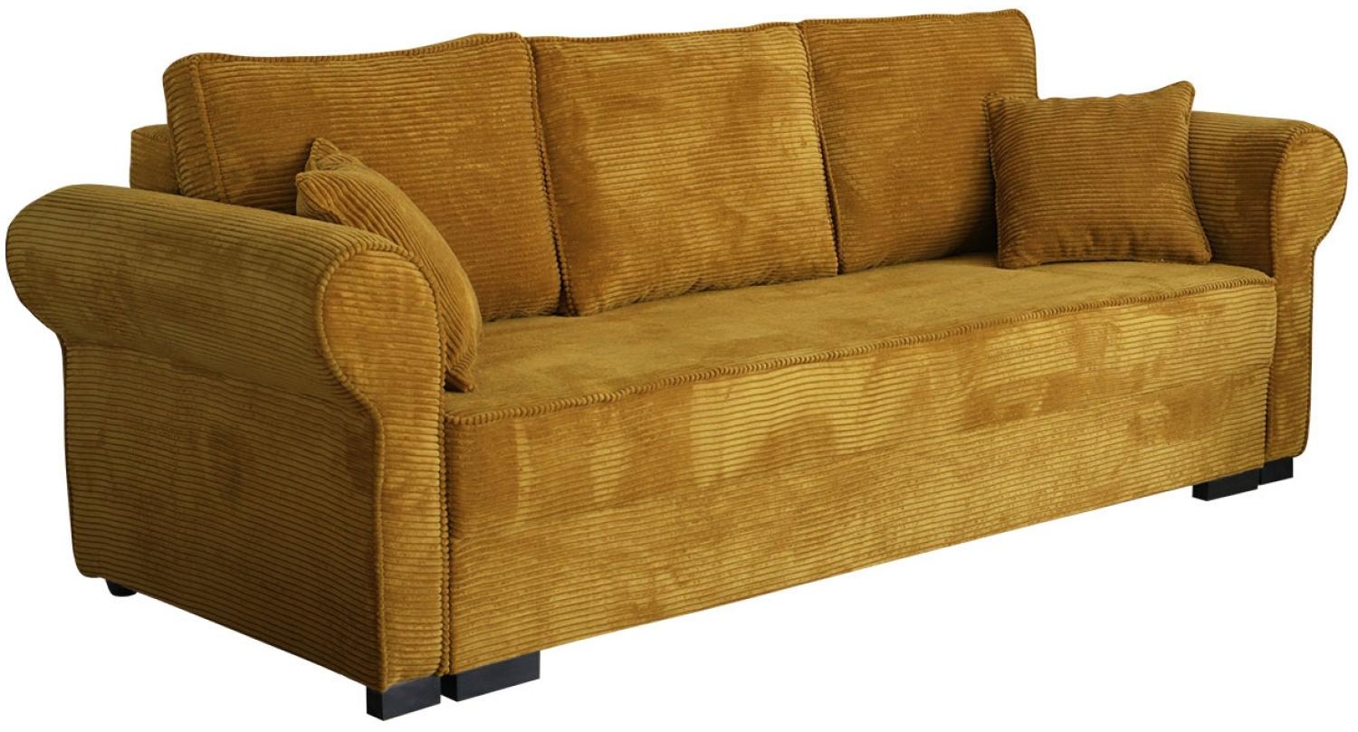 Mirjan24 'Olimpia' Schlafsofa mit Bettkasten, Cord, 92 x 92 x 234 cm, Braun Bild 1