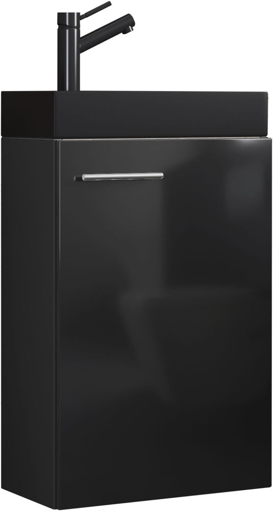 VCM Badmöbel Waschtisch Slito 919511 Schwarz H. 60 x B. 41 x T. 22 cm Bild 1