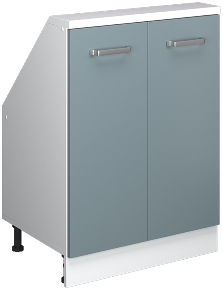 Küchenschrank für Dachschrägen R-Line Blau-Grau 60 cm mit 2 Türen Vicco Bild 1