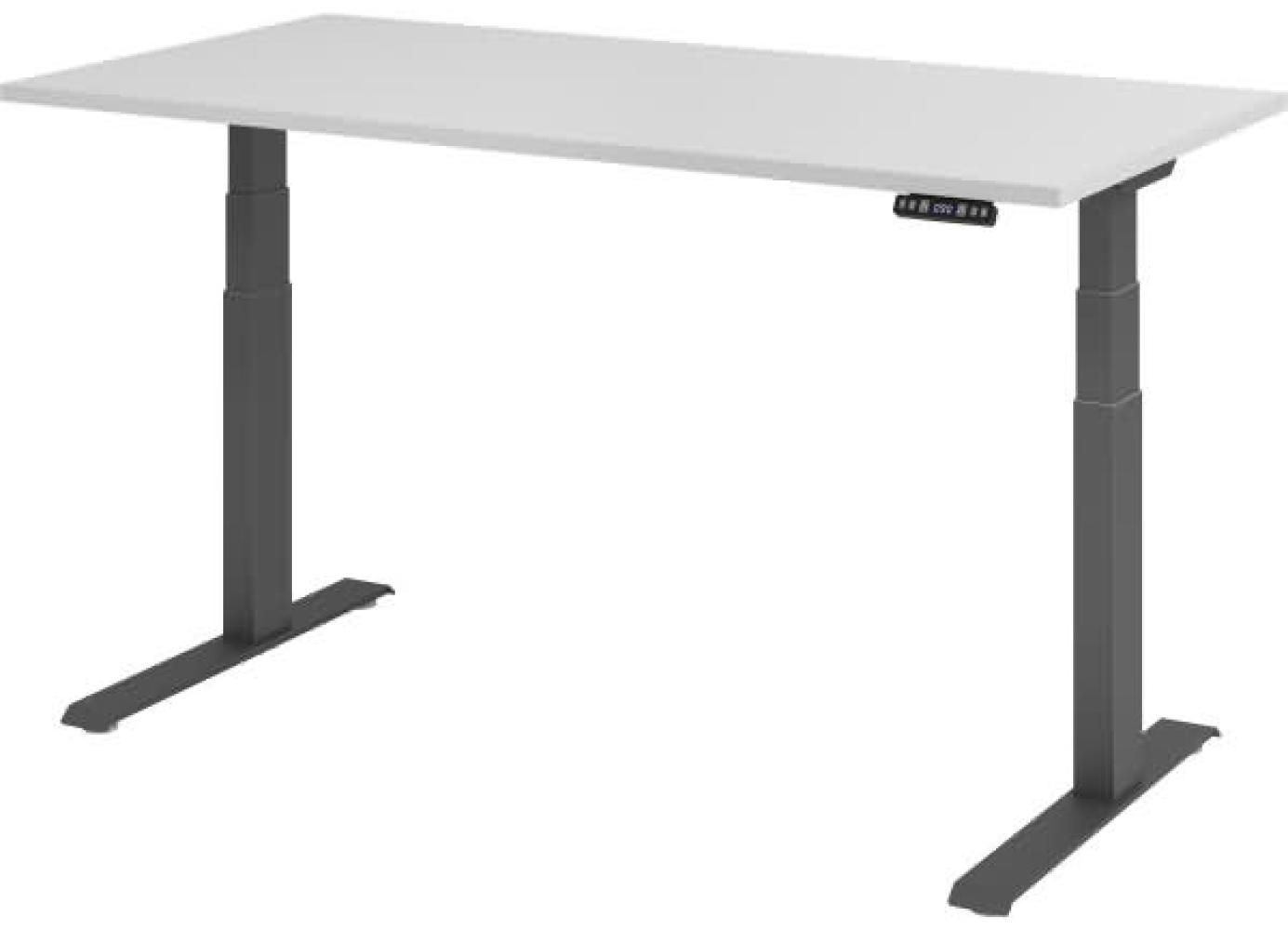 mcbuero. de Sitz-Steh-Schreibtisch elektrisch 160x80cm Grau/Silber Bild 1