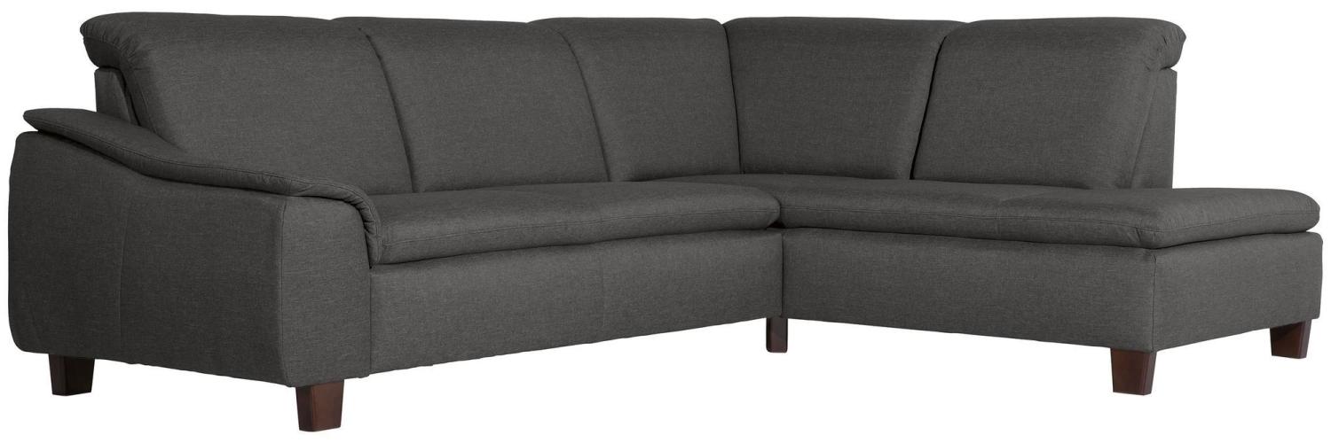 Ecksofa mit Ottomane links Katti Bezug Flachgewebe Buche nussbaum dunkel / anthrazit 22898 Bild 1