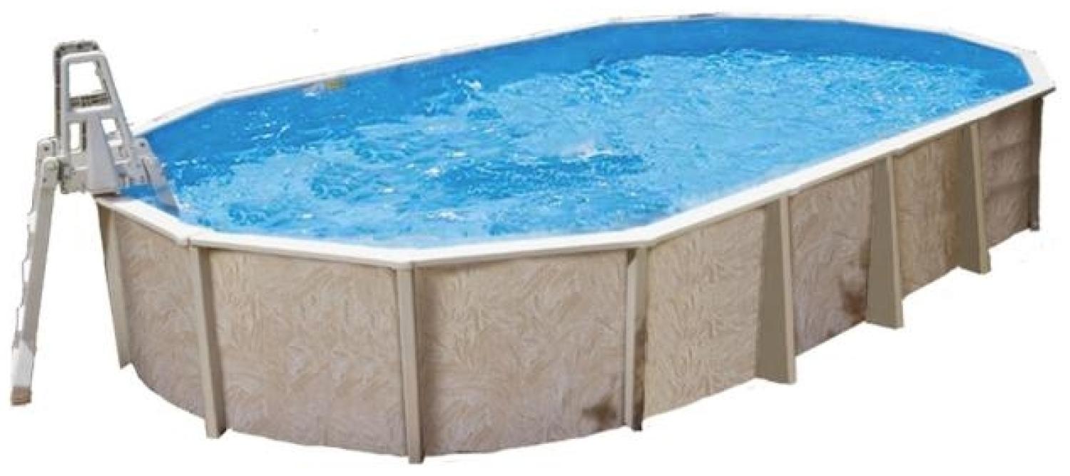 Interline Summer Holz Schwimmbad Diana Set 3 | Blau | 850x490x132 cm | Inkl. 5 teiliges Zubehörpaket und Winterabdeckung Bild 1