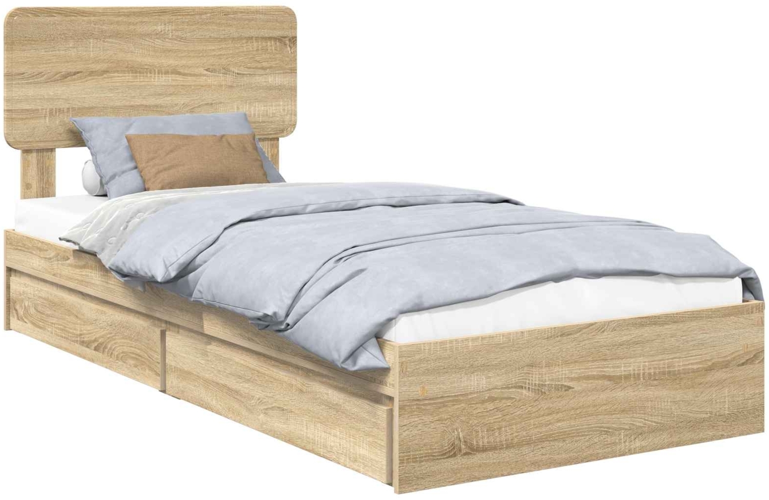 vidaXL Aufbewahrungsbett Sonoma-Eiche 90x190 cm Holzwerkstoff 3412320 Bild 1
