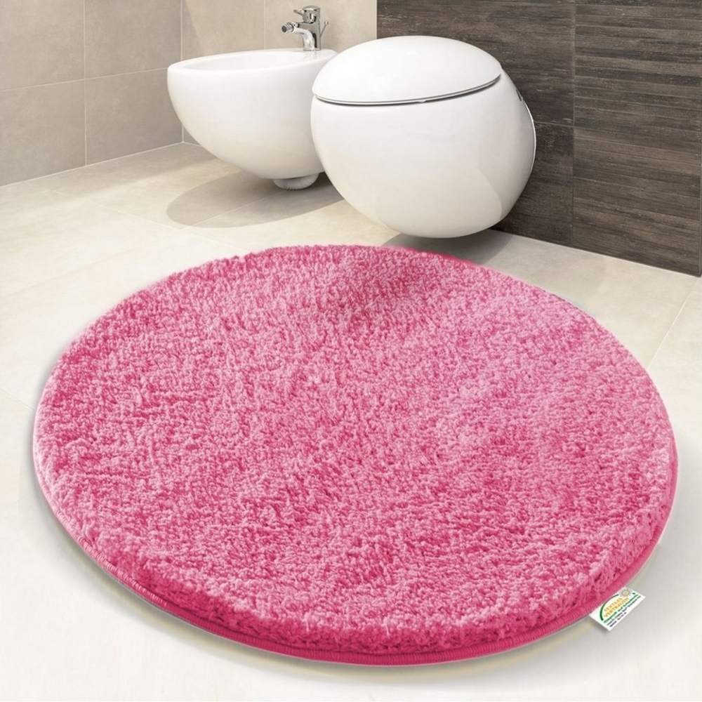 Karat Badematte Karat, runder Badteppich, Viele Farben, Fußbodenheizung geeigent, Höhe 30 mm, rutschfeste Latexbeschichtung, Extrem weicher, dichter Hochflor, Polyester, Waschmaschinenfest Bild 1