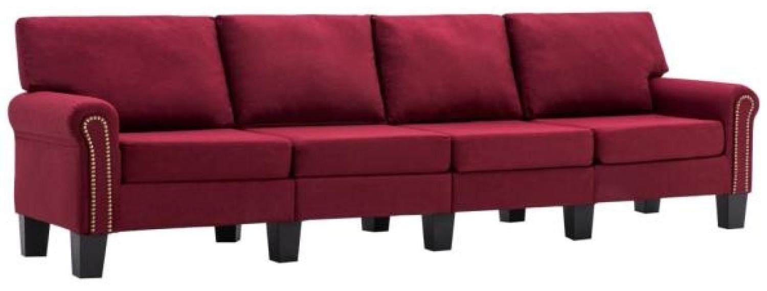 vidaXL 4-Sitzer-Sofa Weinrot Stoff Bild 1