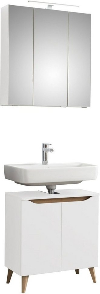 Saphir Badmöbel-Set Quickset 2-teilig, Waschbeckenunterschrank mit LED-Spiegelschrank, (4-St), Waschplatz 65 cm breit, inkl. Türdämpfer, 5 Türen, ohne Waschbecken Bild 1