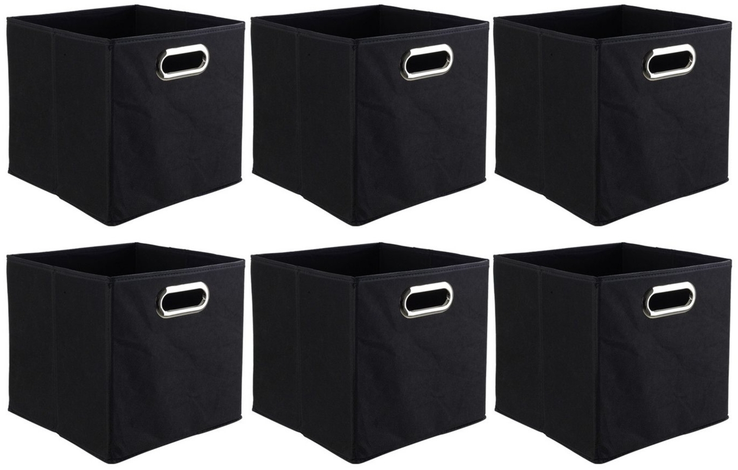 casa NOVA Aufbewahrungsbox ENNI, 6er Set, Vlies, B 27 cm x T 27 cm, Schwarz Bild 1