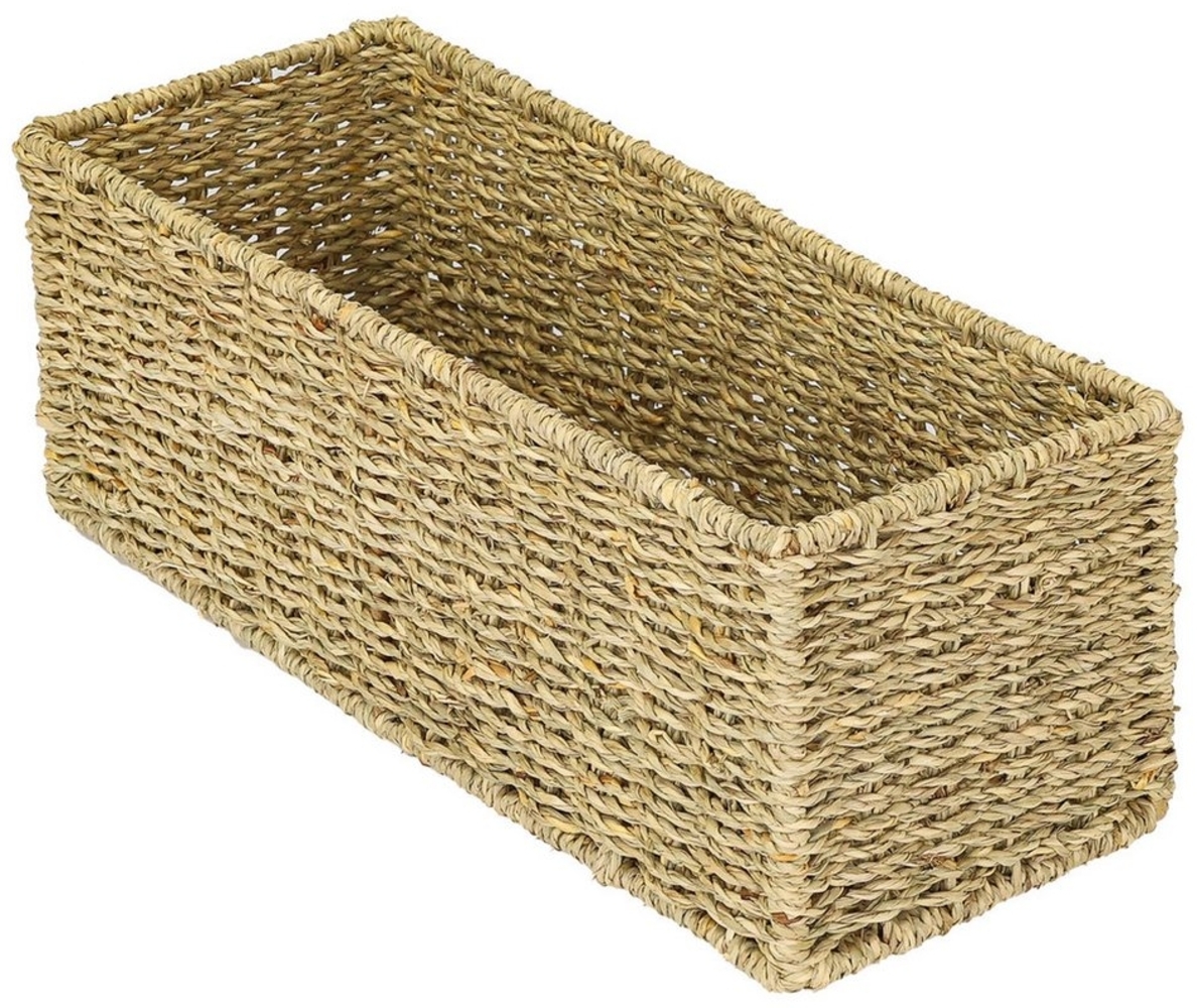 HMF Aufbewahrungskorb Nachhaltiger Aufbewahrungskorb Badezimmer, Korb geflochten aus Seegras, 38 x 15 x 14 cm Bild 1