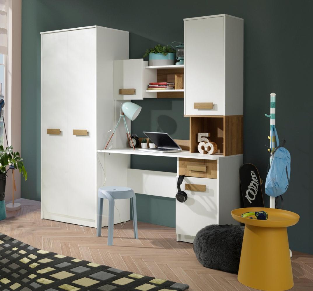 Marmex Möbel Schrank-Set Grant Mini, (SET, Kleiderschrank, Schreibtisch mit Verlängerung), Scharniere mit Soft-Close Bild 1