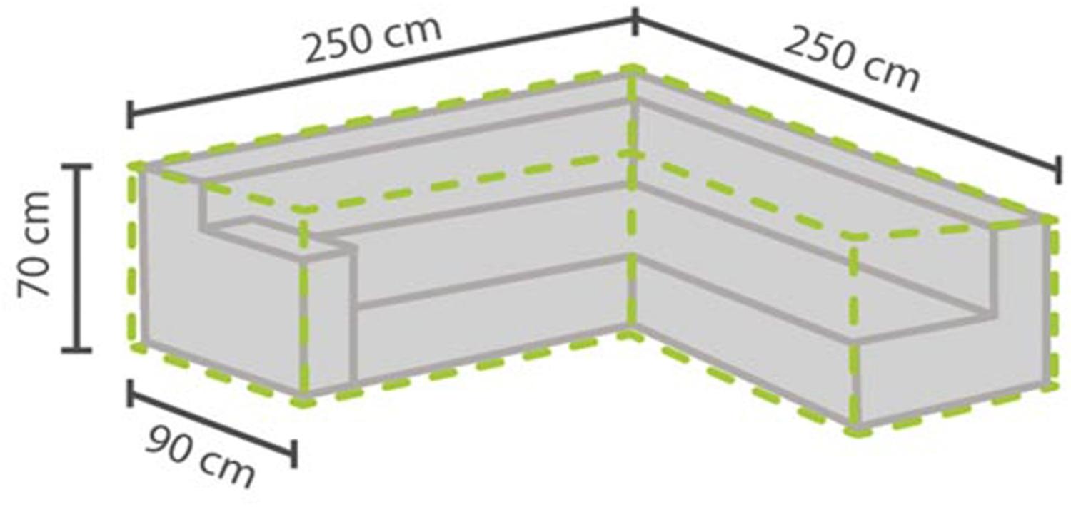 Wetterfeste Schutzhülle Abdeckung für L-förmiges Garten Lounge Set, 250x250x90cm Bild 1