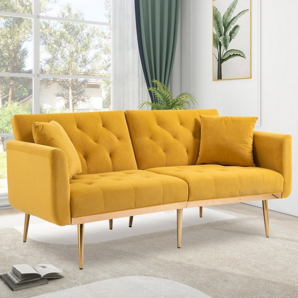 HAUSS SPLOE Schlafsofa 3-Sitzer-Designsofa aus weichem Samt SchlafsofaTagesbett Polsterbett, 65.35*30.71*30.31zoll Bild 1