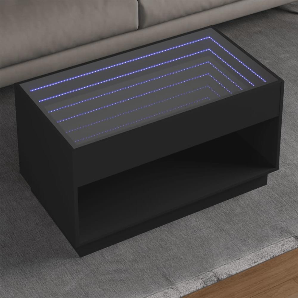 vidaXL Couchtisch mit Infinity-LED Schwarz 90x50x50 cm 847666 Bild 1