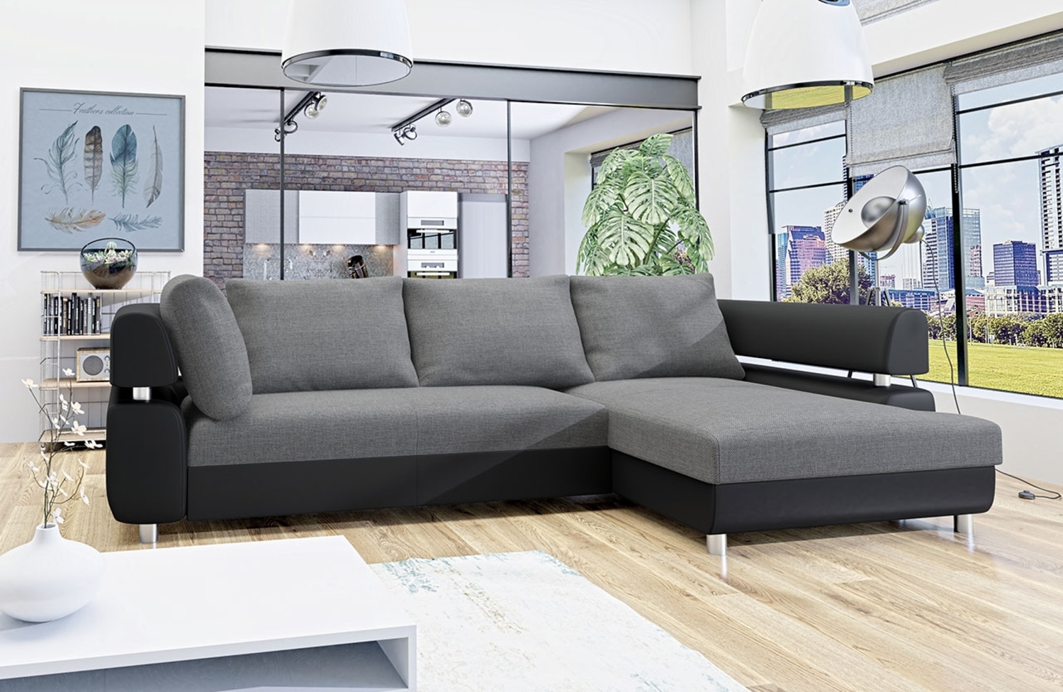 Ecksofa Panama, Seite: Rechts 2R-OT, Farbe: Soft 006 + Inari 91 Bild 1