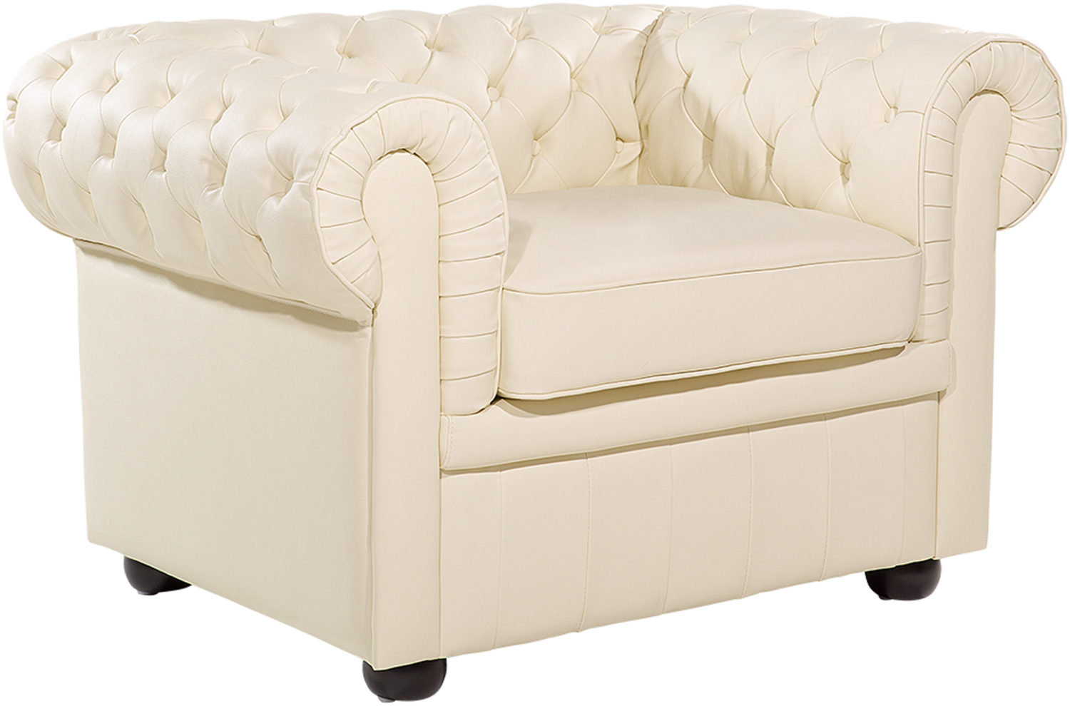 Sessel Leder creme CHESTERFIELD Bild 1