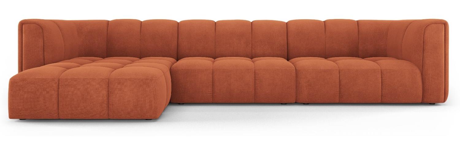 Micadoni Modulares Ecksofa Serena 5-Sitzer Strukturierter Stoff, Orange, Links Bild 1